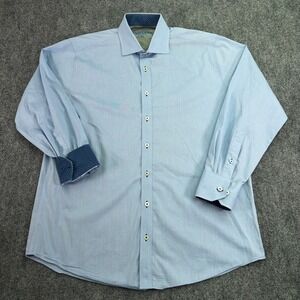 Twillory Dress Shirt Men 16.5 32/33 Herringbone Tailored Fit Performance Coolmax